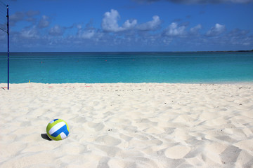 volleyball field on white caribbean coast