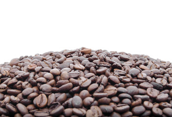 Grains of roasted coffee