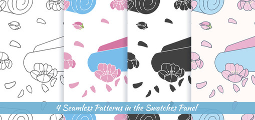 Obraz premium Seamless patterns with Thai massage, spa elements