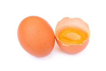 egg yolk in shell and egg
