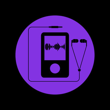 Audio player on a purple background