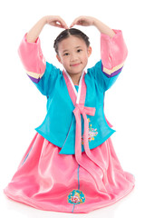 Asian girl in Korean Traditional Dress