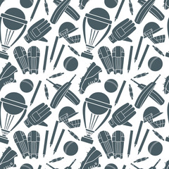 Seamless pattern with h cricket game elements