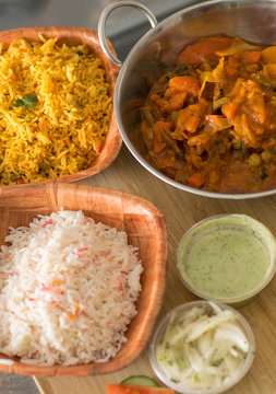Vegetable pathia with rice