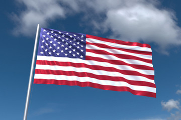 american flag waving on wind