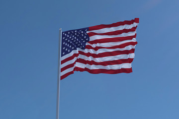 american flag waving on wind