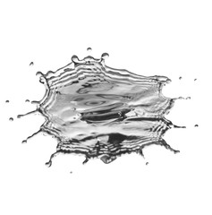 Splash of water drops close up on the white