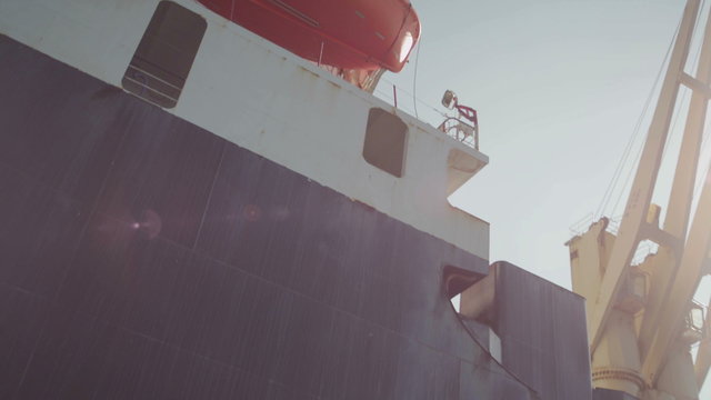 Lifeboat Hanging on the Side of a Passenger Ship.