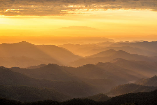 Beautiful sunrise mountain landscapes