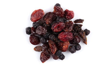 Dried cranberries, cherries and blueberries