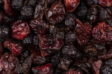 Dried cranberries, cherries and blueberries