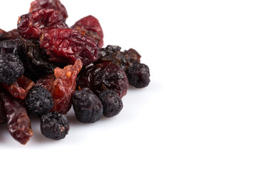 Dried cranberries, cherries and blueberries