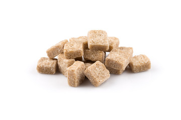 brown sugar cubes isolated