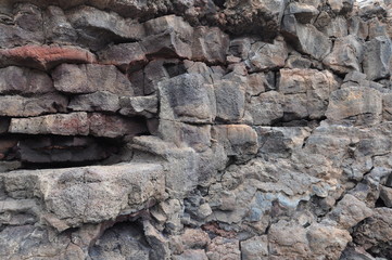 Lava Steinschichten auf Lanzarote