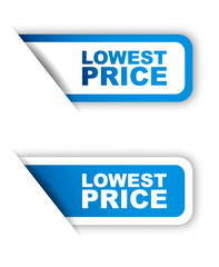 blue vector paper sticker lowest price (two variant)