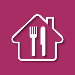 Fototapeta premium Logo maison et restaurant.