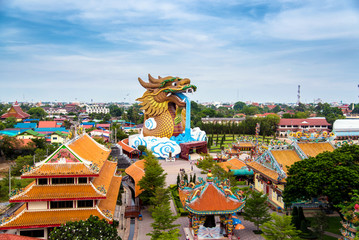 golden dargon statue museum at suphanburi , Thailand