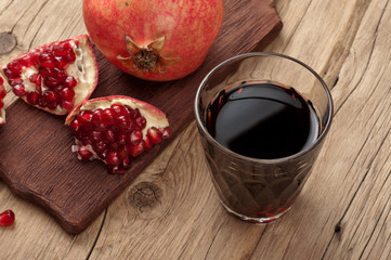 Glass of pomegranate juice