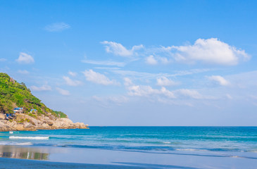 beautiful beach with blue water on the island