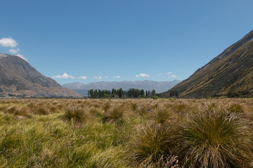 Riverbed of Rangitata river between mt Peel and mt Harper, Cante