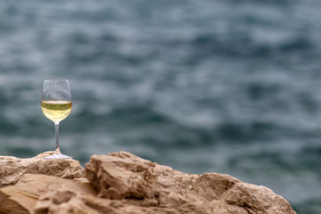 One tall wine glass