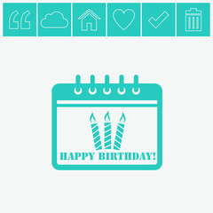 Calendar Icon. Happy Birthday icon.