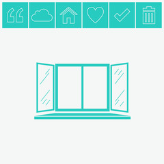 Open window vector icon.