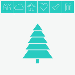 Fototapeta premium Fir tree vector icon.