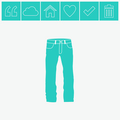 Men's jeans or pants vector icon.