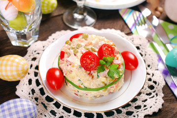 vegetable salad with mayonnaise for easter