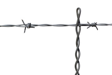 Obraz premium Barbed Wire Isolated on White