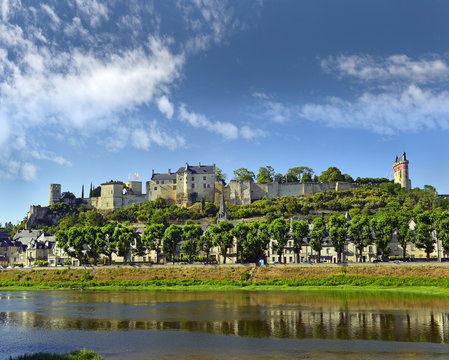 Chinon walled castle. Loire Valley with its castles is UNESCO WH