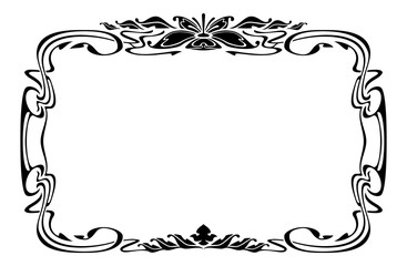 Silhouette frame in art nouveau style