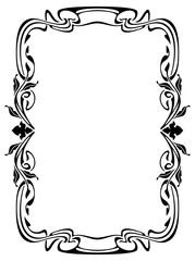 Silhouette frame in art nouveau style