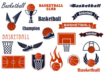 Fototapeta premium Basketball sport game and design elements