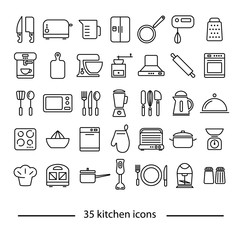 kitchen line icons