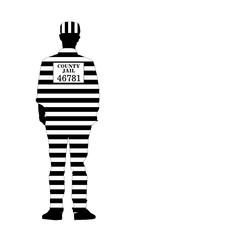 man in jail vector silhouette