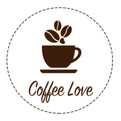 a coffee cup logo with word 