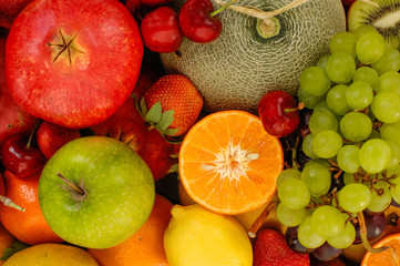 Naklejka na ściany i meble Collection of many fruits