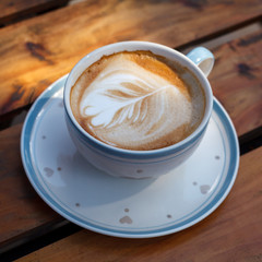 Obraz premium Close-up latte art coffee (Selective focus)