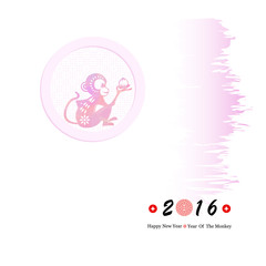 Chinese new year greeting card with monkey vector illustration