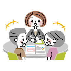 商談　シニア夫婦