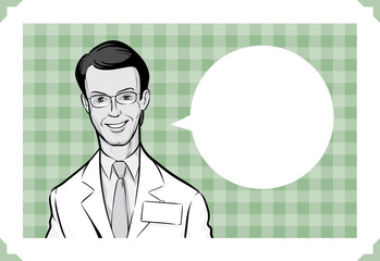 Greeting card with smiling doctor