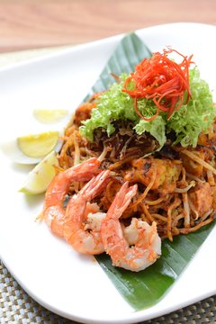 Indian friend noodle also known as Mee Goreng Malaysia