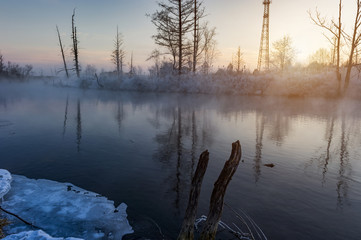 Chinese characteristic countryside snowscape