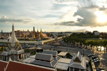 Bangkok City Pillars Shrine and Wat Phra Kaew in Thailand