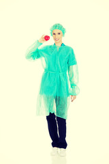 Female surgeon doctor with heart.