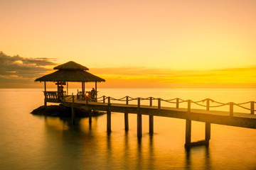 Summer, Travel, Vacation and Holiday concept - Wooden pier in Ph