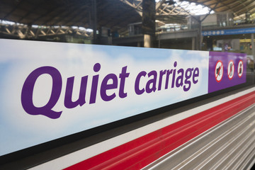 Quiet carriage sign on a train