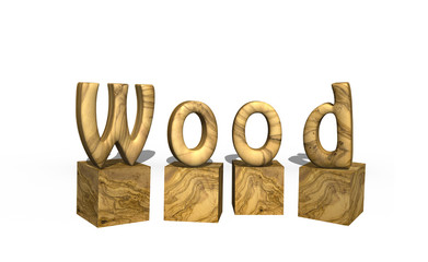 Wood, 3D-Text, Objekte, Holz, Maserung, Dreidimensional,